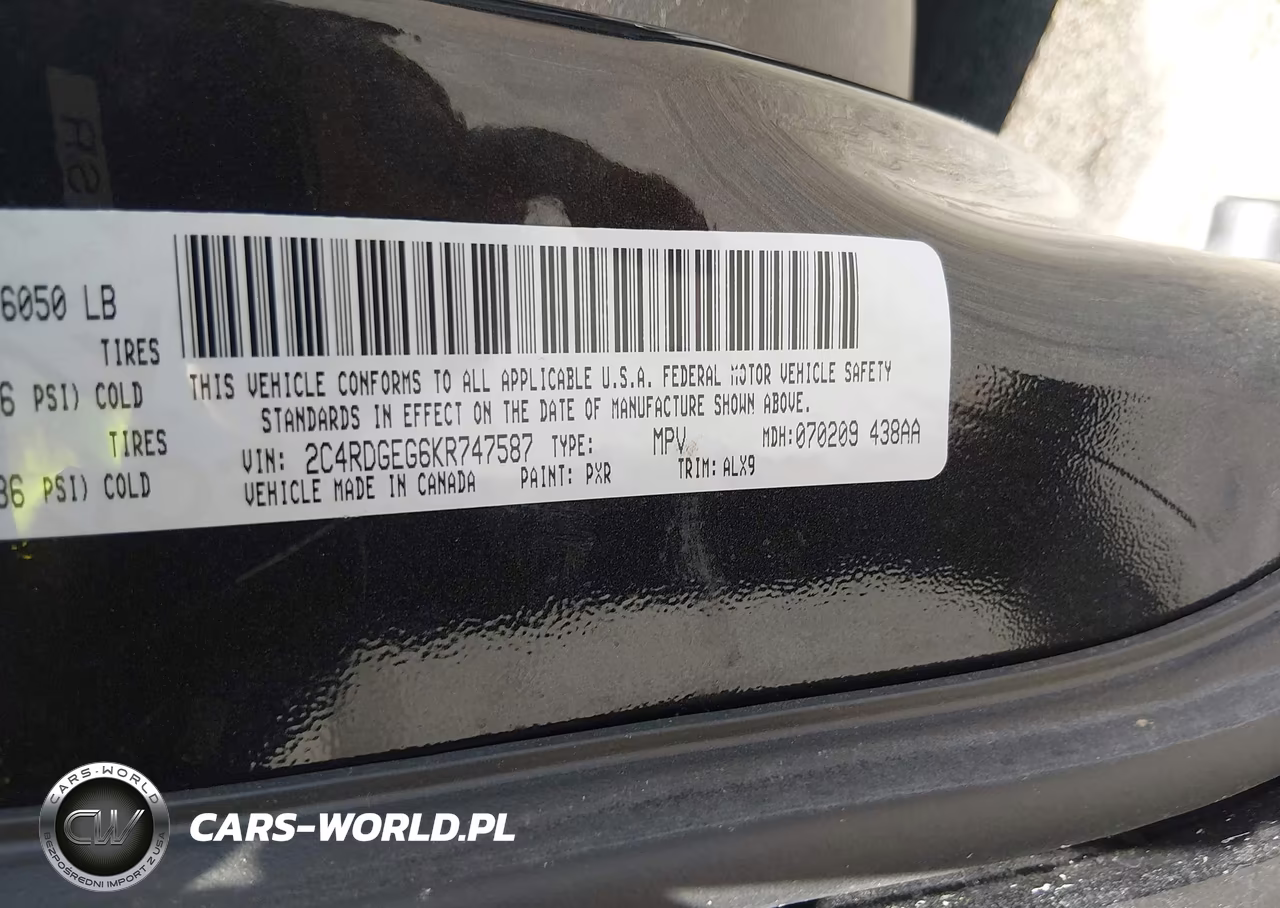 2019 Dodge Grand Caravan Gt VIN:2C4RDGEG6KR747587 - 9