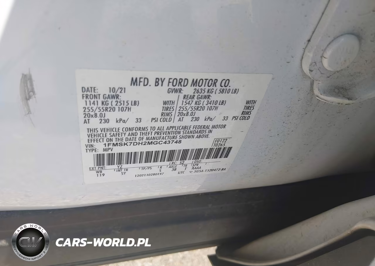 2021 Ford Explorer Xlt VIN:1FMSK7DH2MGC43748 - 9
