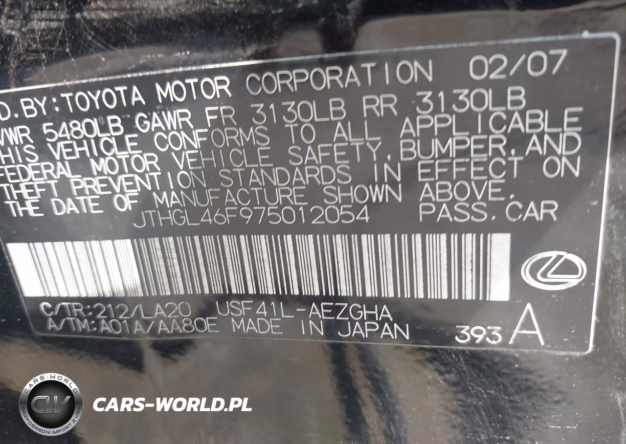 2007 Lexus Ls 460 L VIN:JTHGL46F975012054 - 9