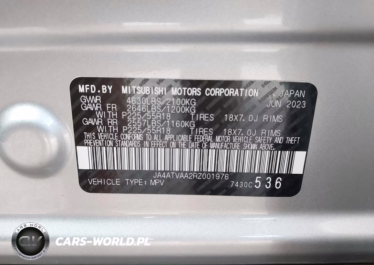 2024 Mitsubishi Eclipse Cross Black Edition S-Awc-Le S-Awc-Ralliart S-Awc-Se S-Awc VIN:JA4ATVAA2RZ001976 - 9