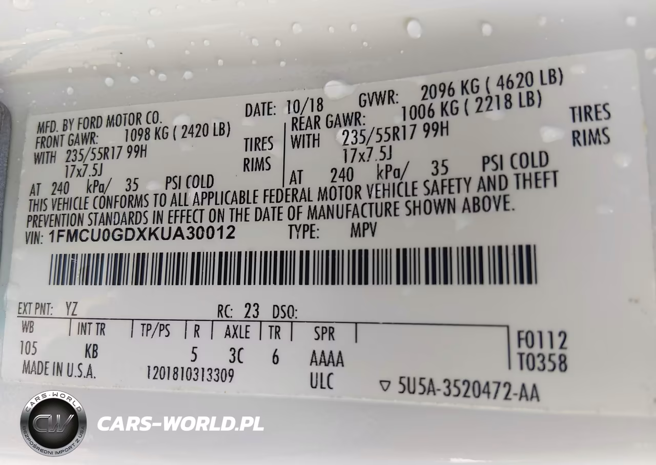 2019 Ford Escape Se VIN:1FMCU0GDXKUA30012 - 9
