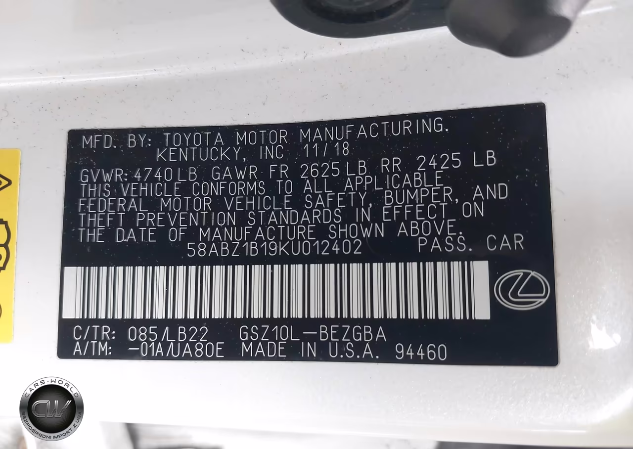 2019 Lexus Es 350 Luxury VIN:58ABZ1B19KU012402 - 9