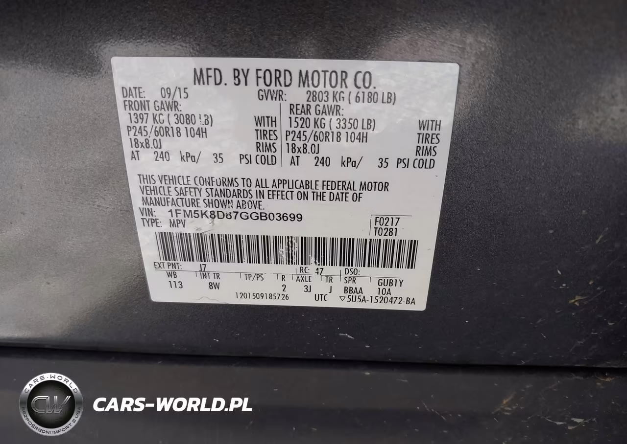 2016 Ford Explorer Xlt VIN:1FM5K8D87GGB03699 - 9