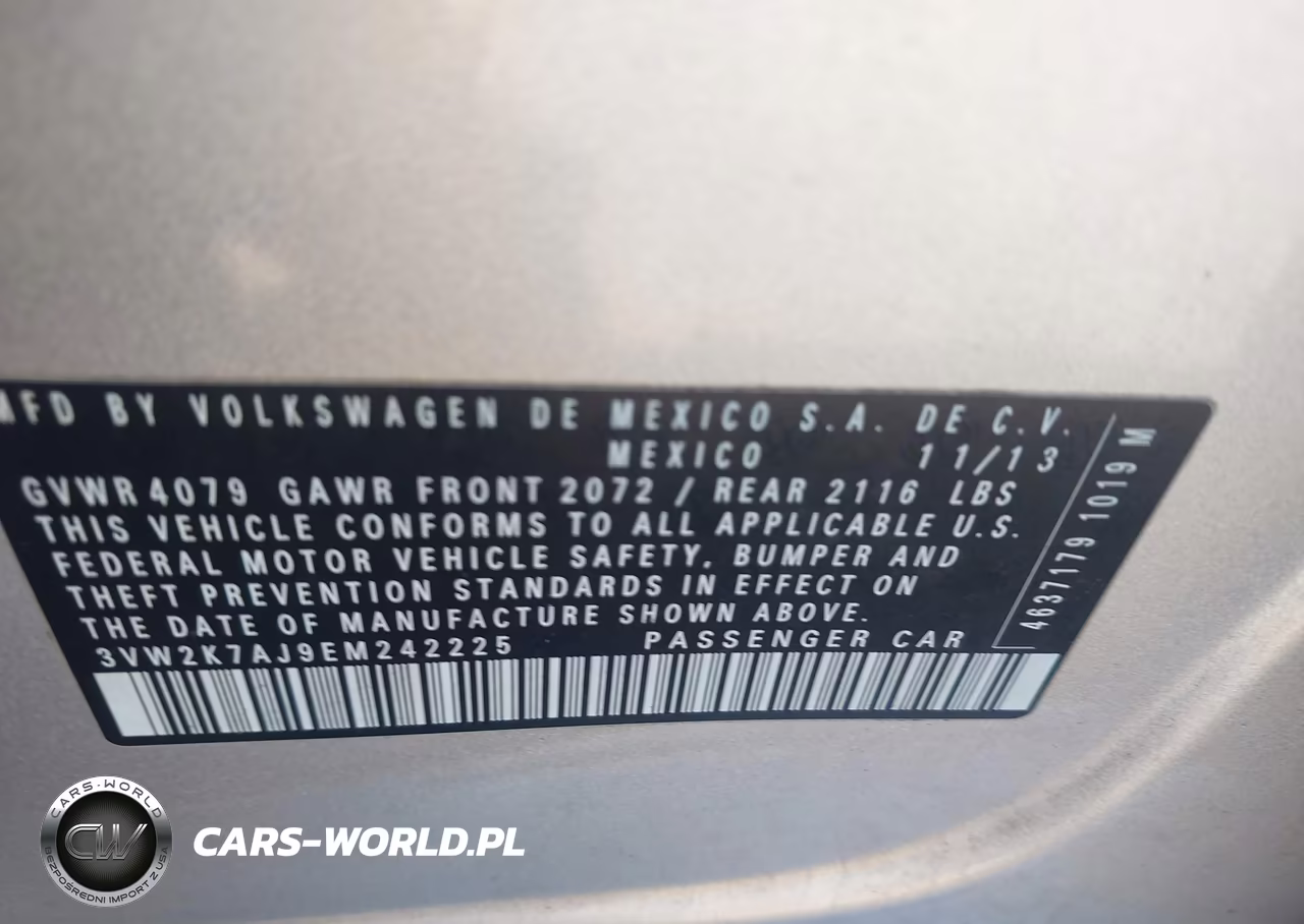 2014 Volkswagen Jetta 2.0L S VIN:3VW2K7AJ9EM242225 - 9