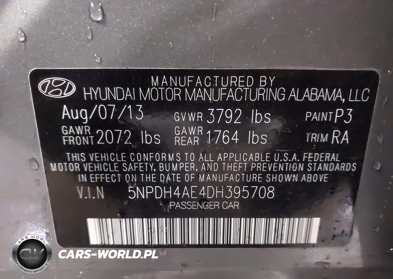2013 Hyundai Elantra Gls VIN:5NPDH4AE4DH395708 - 9