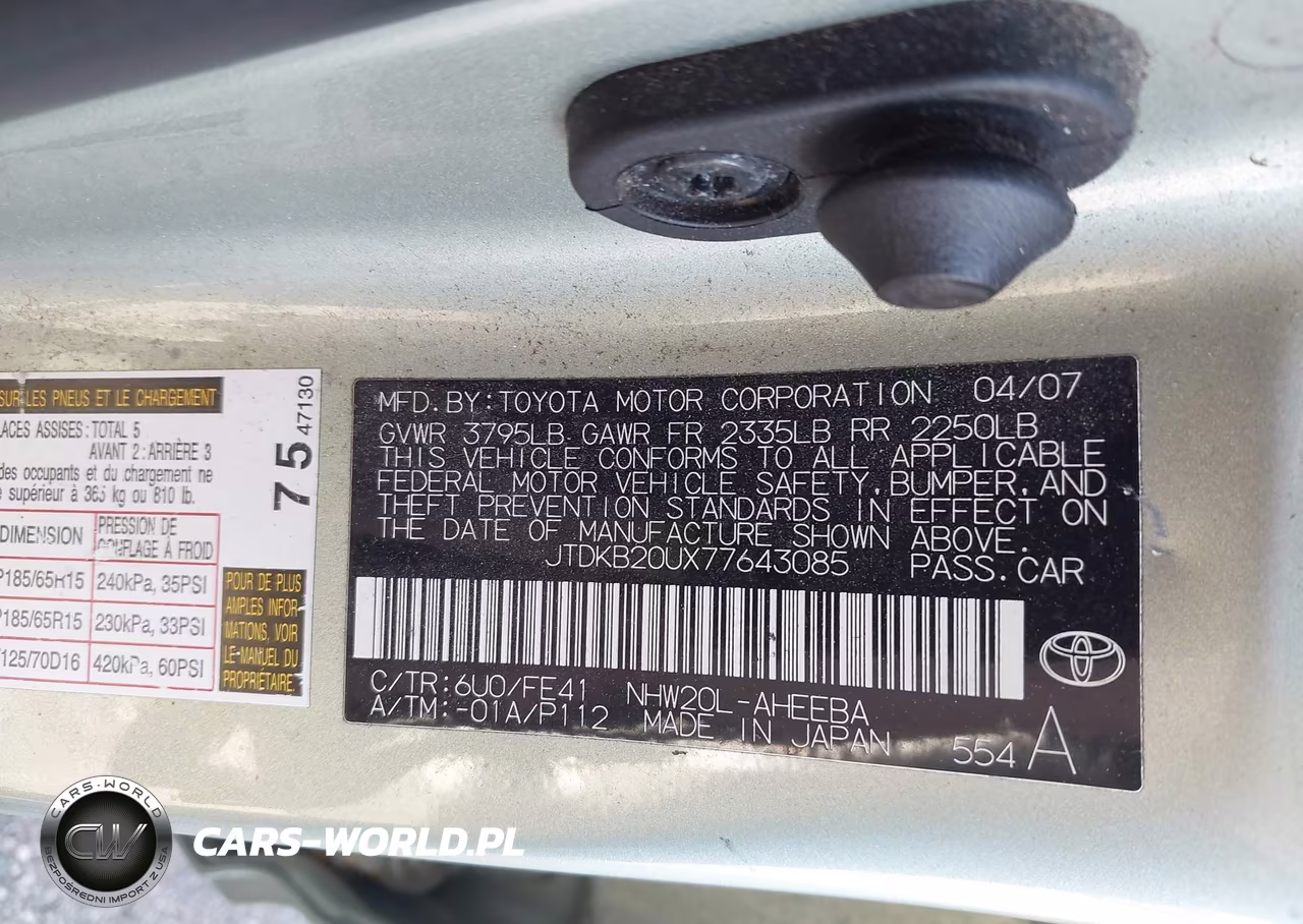 2007 Toyota Prius VIN:JTDKB20UX77643085 - 9