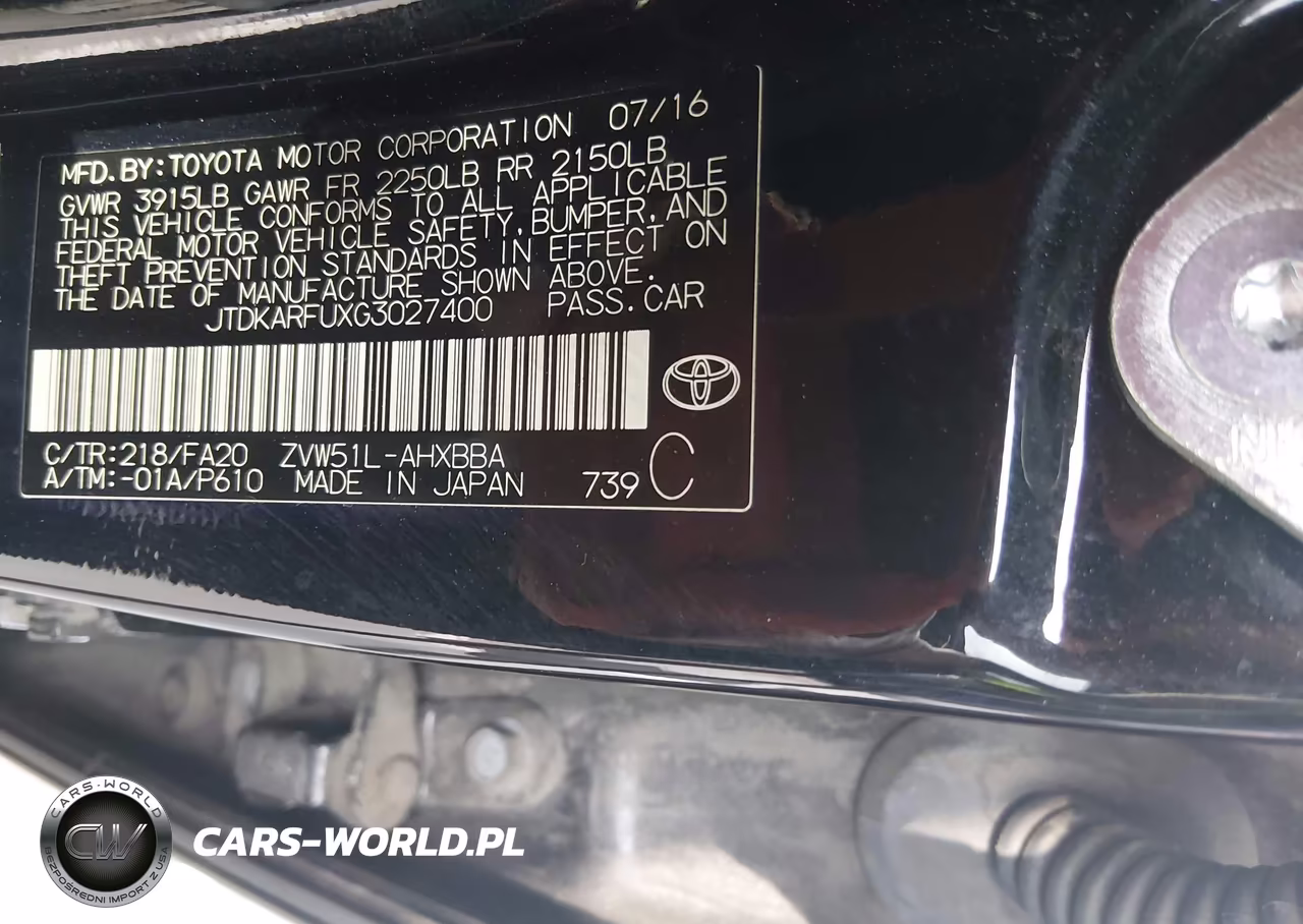 2016 Toyota Prius Two Eco VIN:JTDKARFUXG3027400 - 9