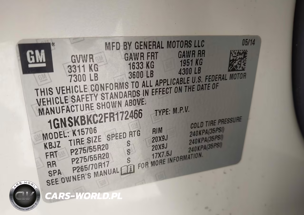 2015 Chevrolet Tahoe Lt VIN:1GNSKBKC2FR172466 - 9