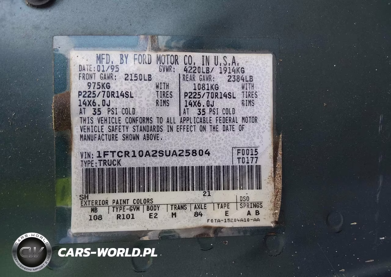 1995 Ford Ranger VIN:1FTCR10A2SUA25804 - 9