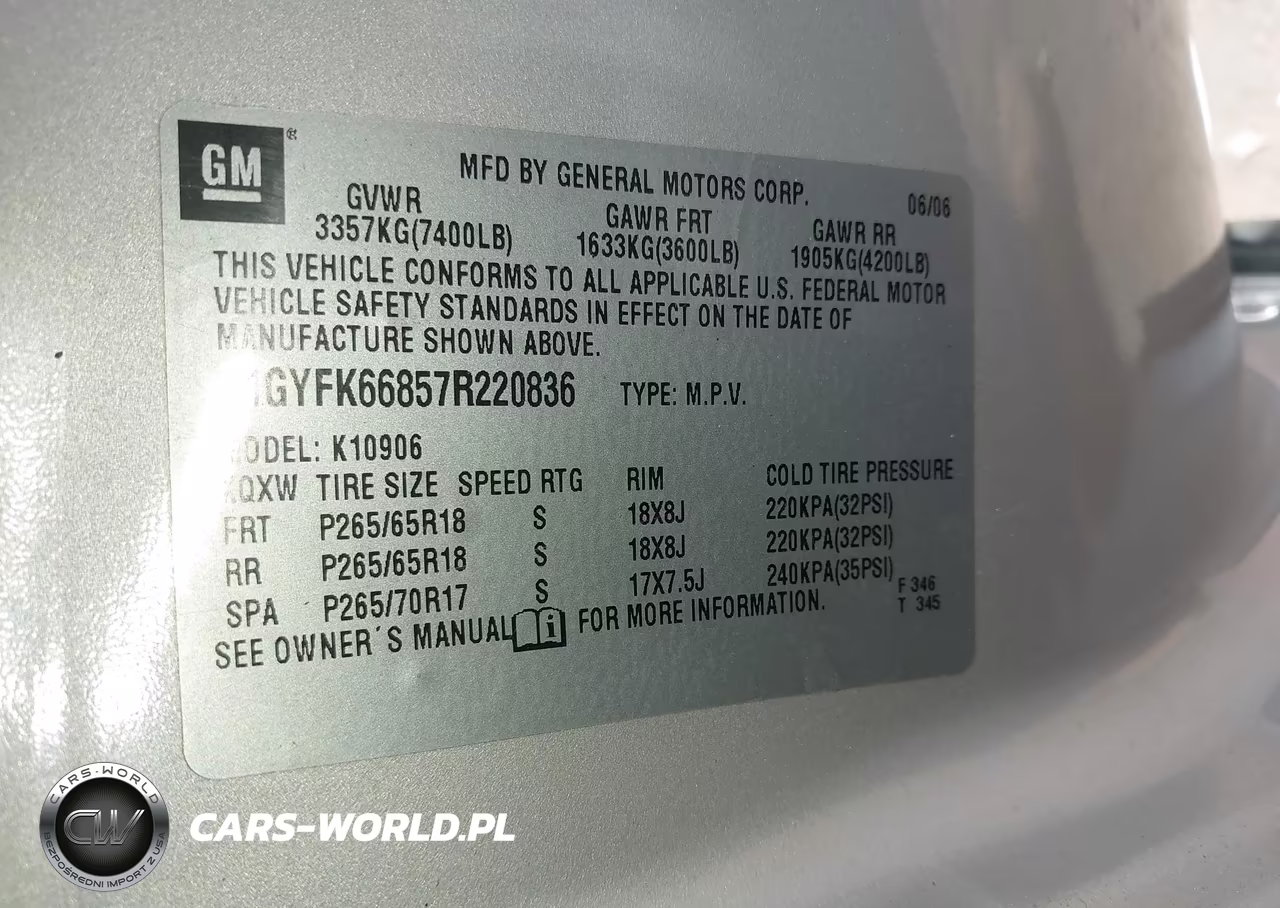 2007 Cadillac Escalade Esv Standard VIN:1GYFK66857R220836 - 9