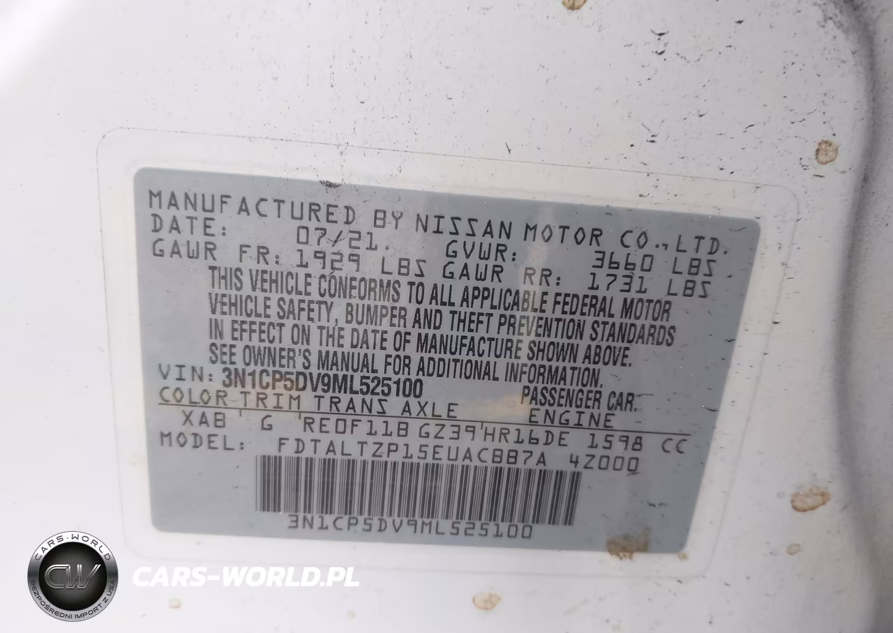 2021 Nissan Kicks Sr Xtronic Cvt VIN:3N1CP5DV9ML525100 - 9