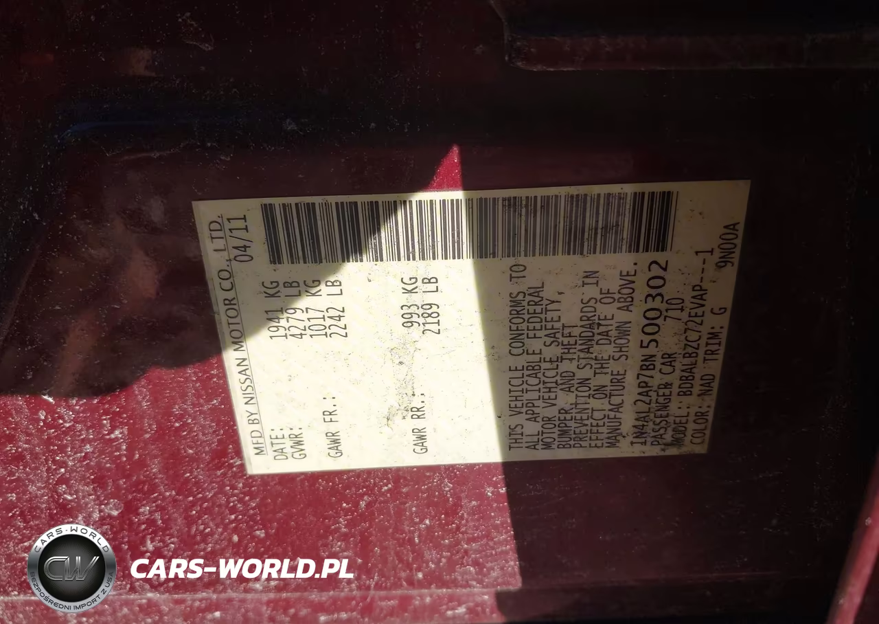 2011 Nissan Altima 2.5 S VIN:1N4AL2AP7BN500302 - 9