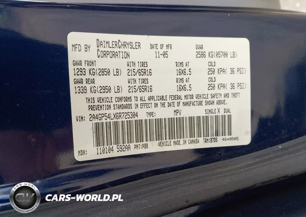 2006 Chrysler Town & Country Touring VIN:2A4GP54LX6R725304 - 9