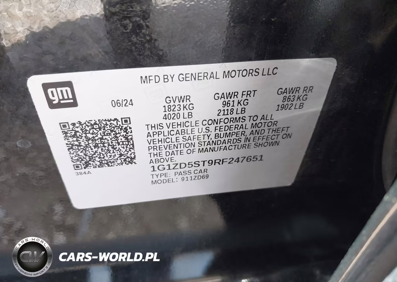 2024 Chevrolet Malibu Fwd 1Lt VIN:1G1ZD5ST9RF247651 - 9