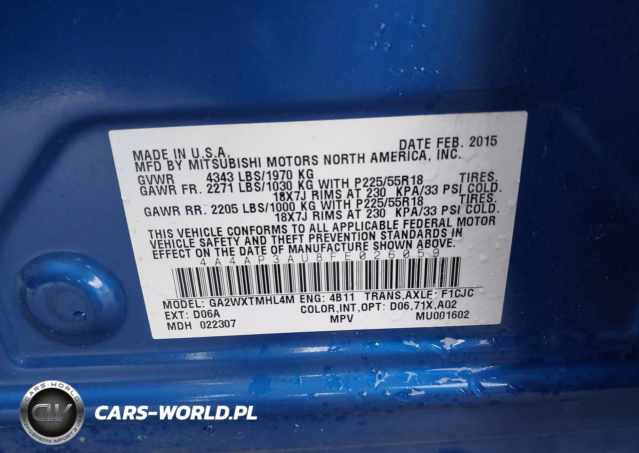 2015 Mitsubishi Outlander Sport Es VIN:4A4AP3AU8FE026059 - 9