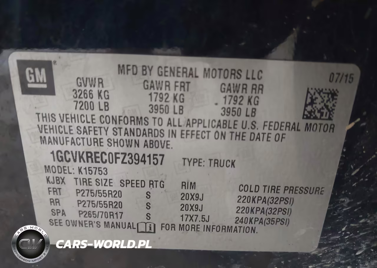 2015 Chevrolet Silverado 1500 2Lt VIN:1GCVKREC0FZ394157 - 9