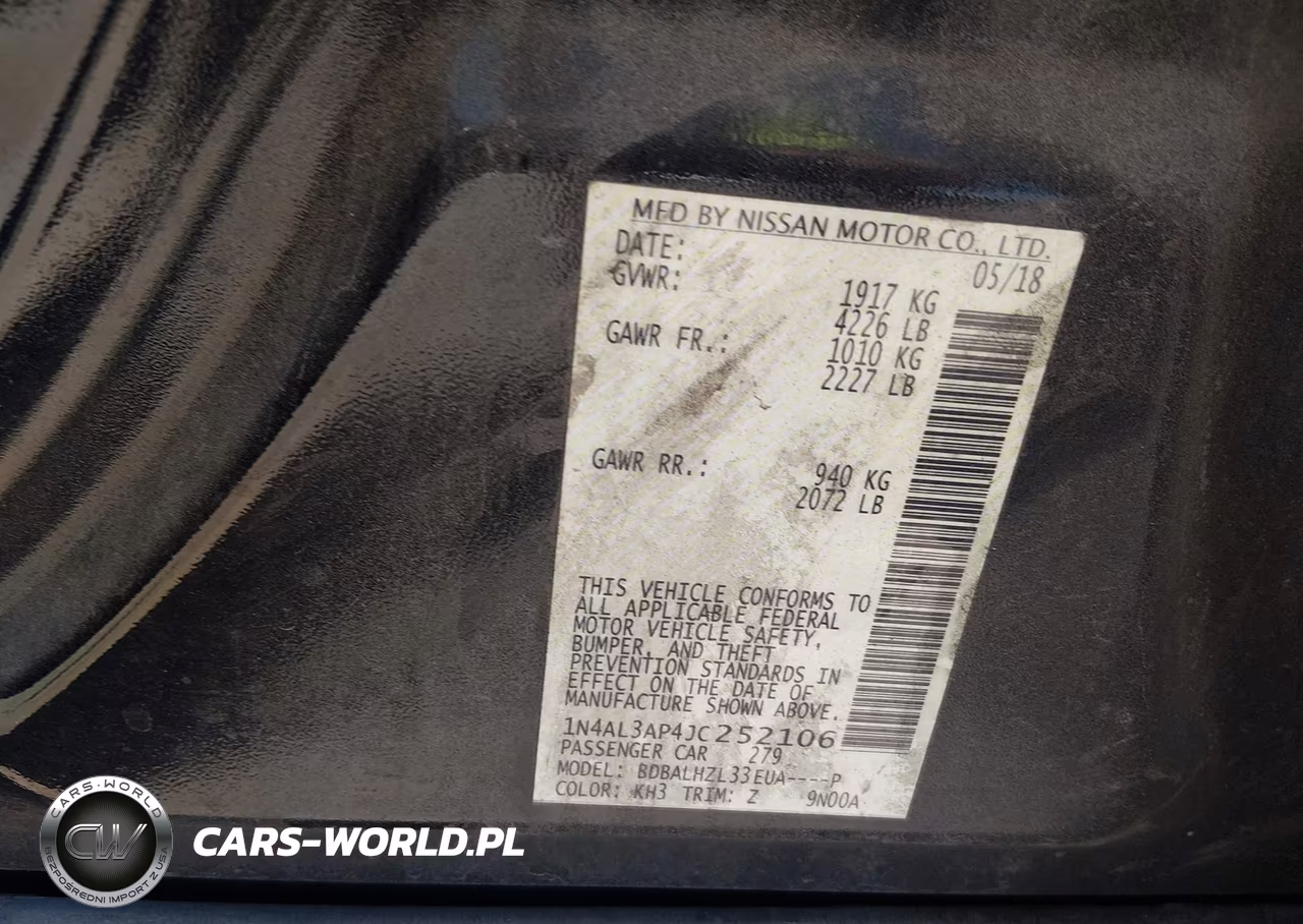 2018 Nissan Altima 2.5 Sr VIN:1N4AL3AP4JC252106 - 9