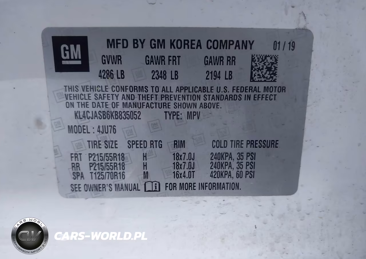 2019 Buick Encore Fwd Preferred VIN:KL4CJASB6KB835052 - 9