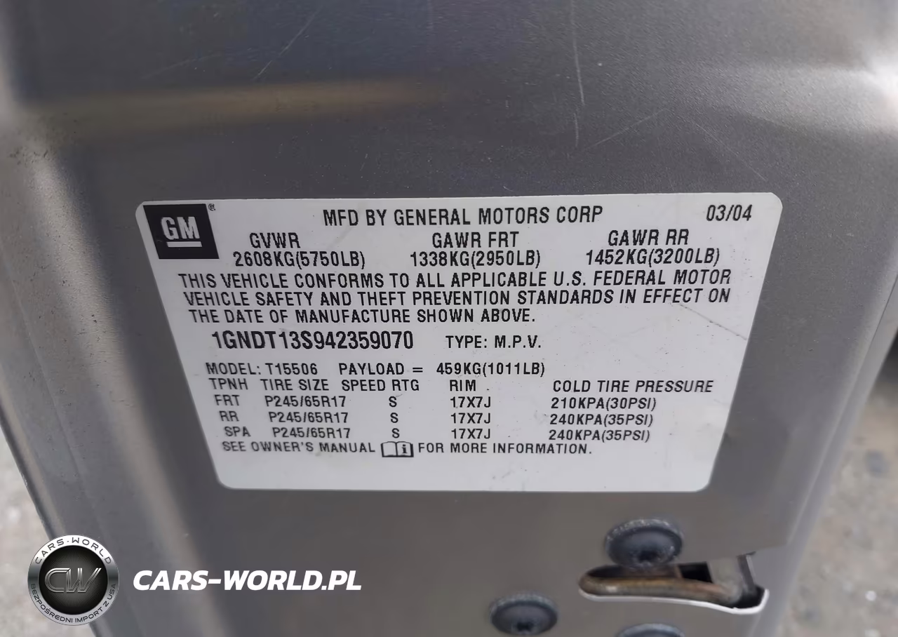 2004 Chevrolet Trailblazer Lt VIN:1GNDT13S942359070 - 9