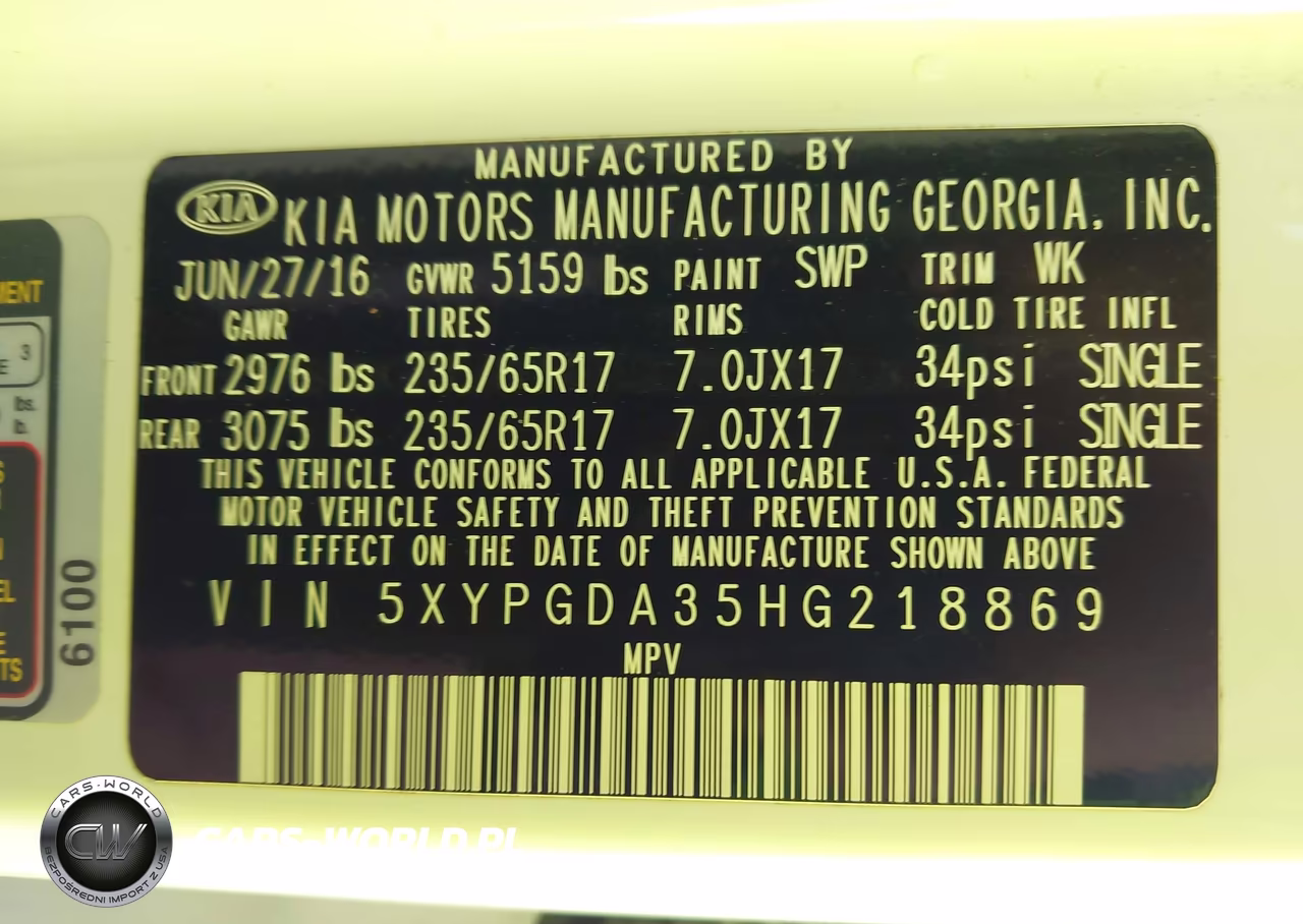 2017 Kia Sorento 2.4L Lx VIN:5XYPGDA35HG218869 - 9