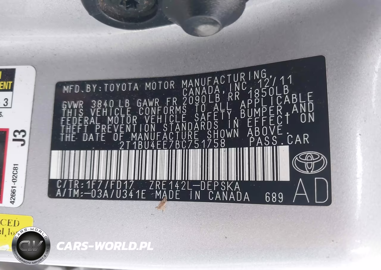 2011 Toyota Corolla S VIN:2T1BU4EE7BC751758 - 9
