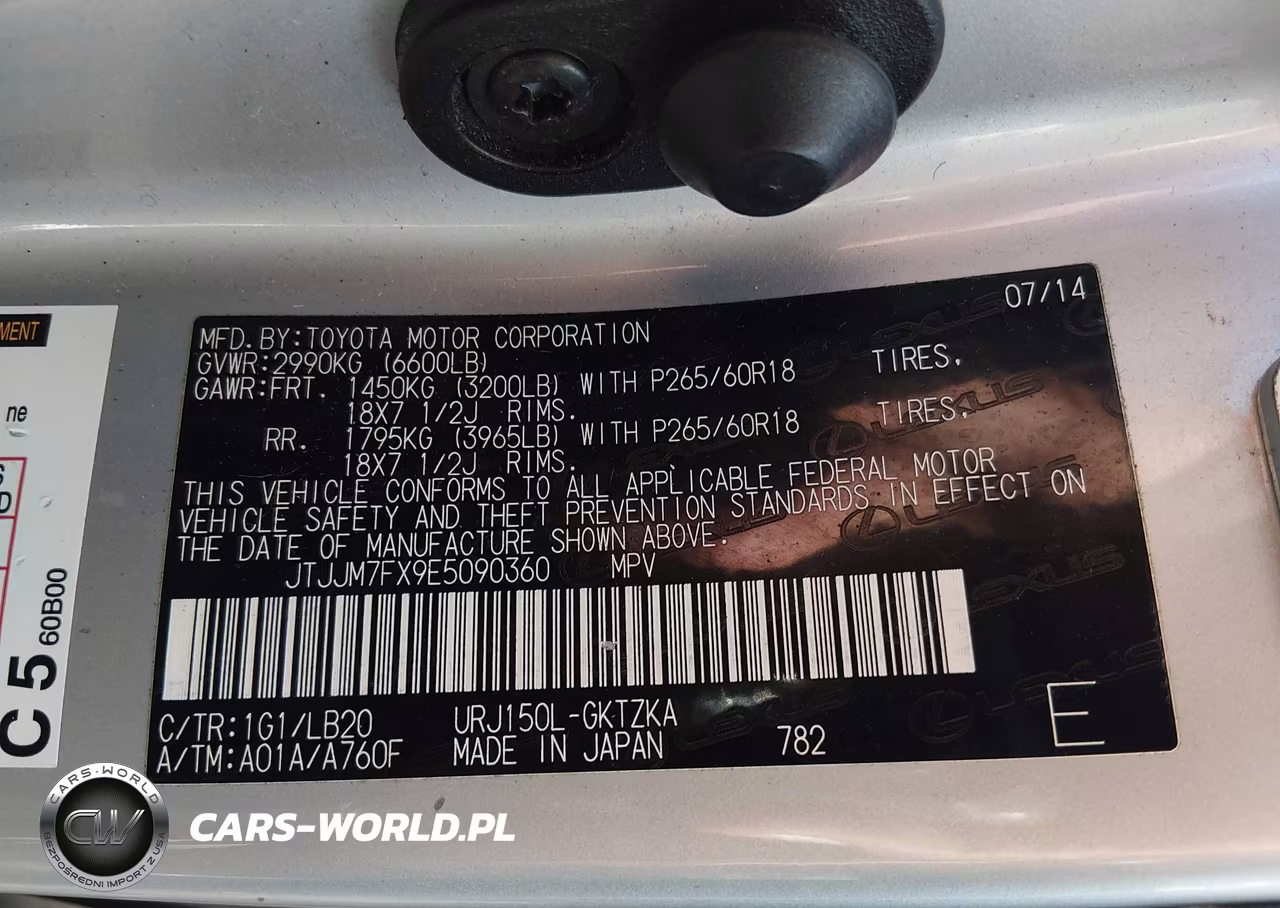 2014 Lexus Gx 460 Luxury VIN:JTJJM7FX9E5090360 - 9
