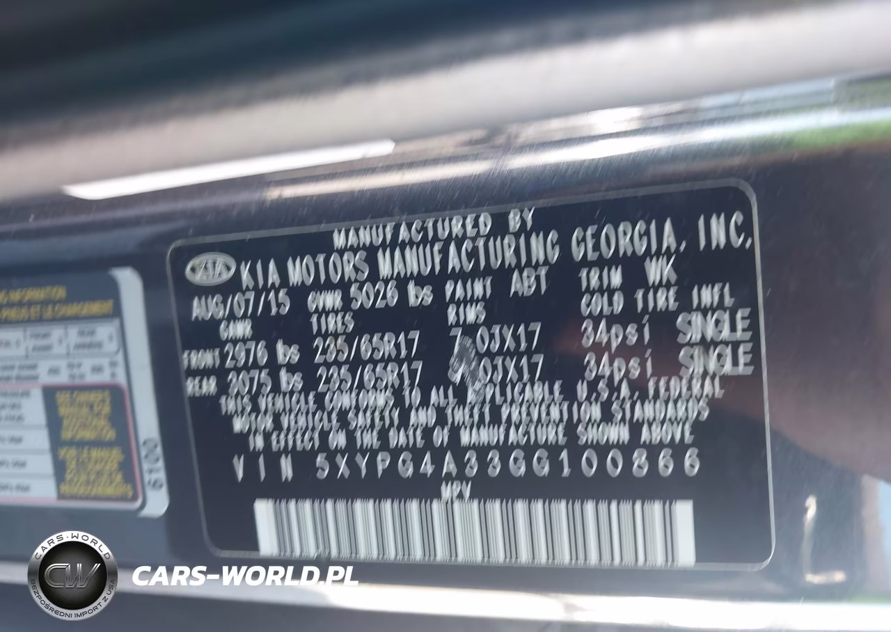 2016 Kia Sorento 2.4L Lx VIN:5XYPG4A33GG100866 - 9