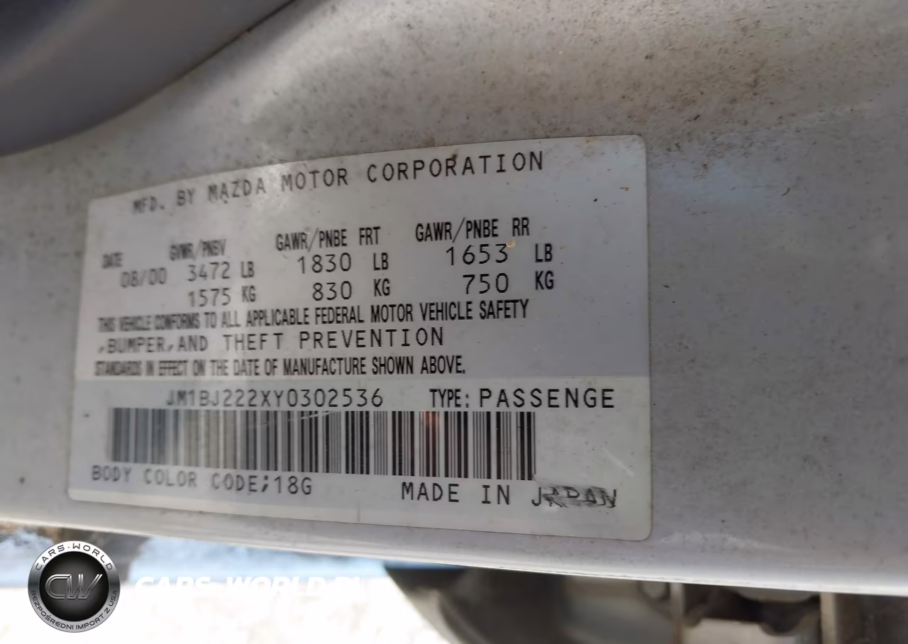 2000 Mazda Protege Dx-Lx VIN:JM1BJ222XY0302536 - 9
