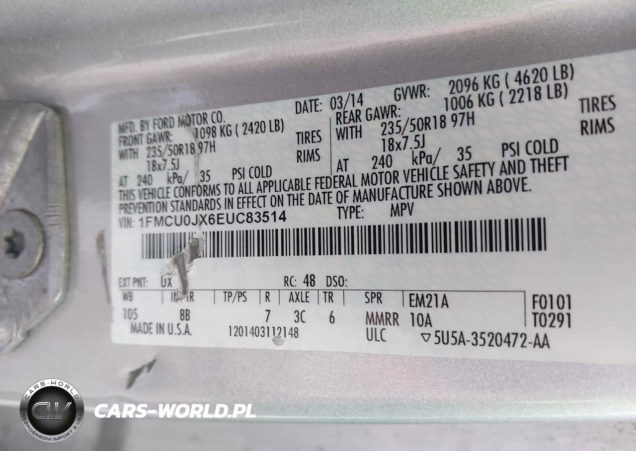 2014 Ford Escape Titanium VIN:1FMCU0JX6EUC83514 - 9
