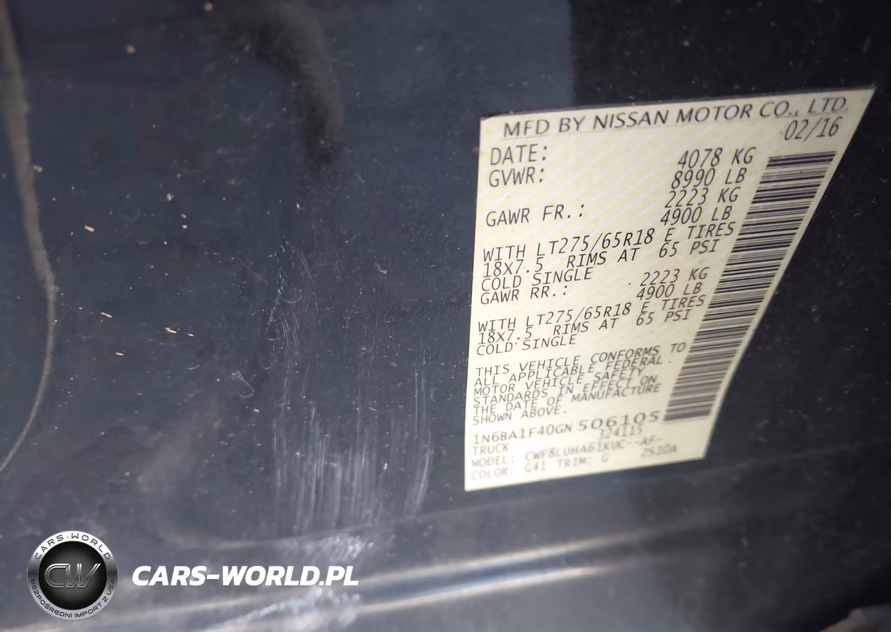 2016 Nissan Titan Xd Pro-4X Diesel VIN:1N6BA1F40GN506105 - 9