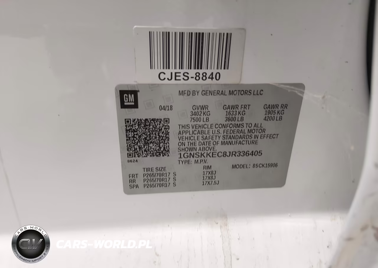 2018 CHEVROLET SUBURBAN VIN:1GNSKKEC8JR336405 - 9