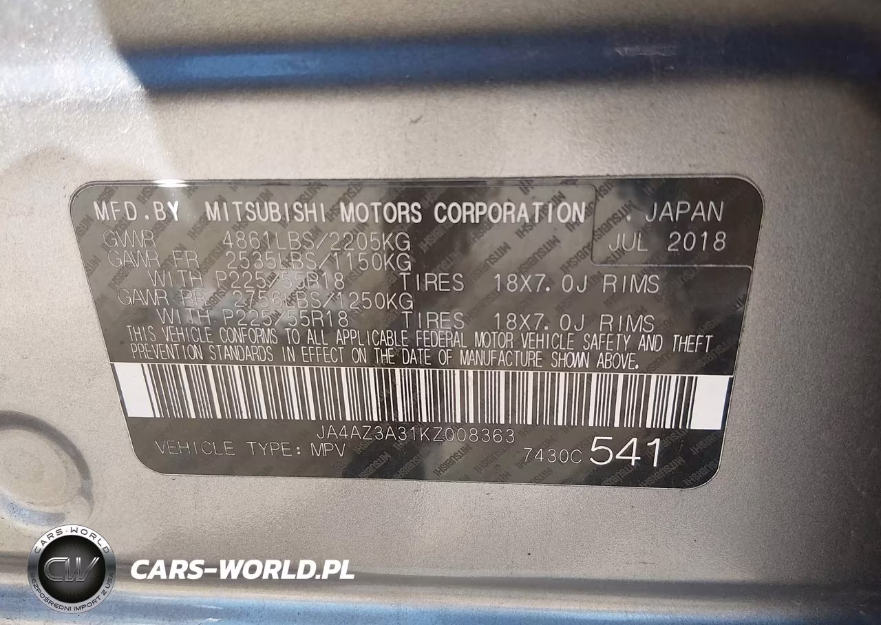2019 Mitsubishi Outlander Es VIN:JA4AZ3A31KZ008363 - 9