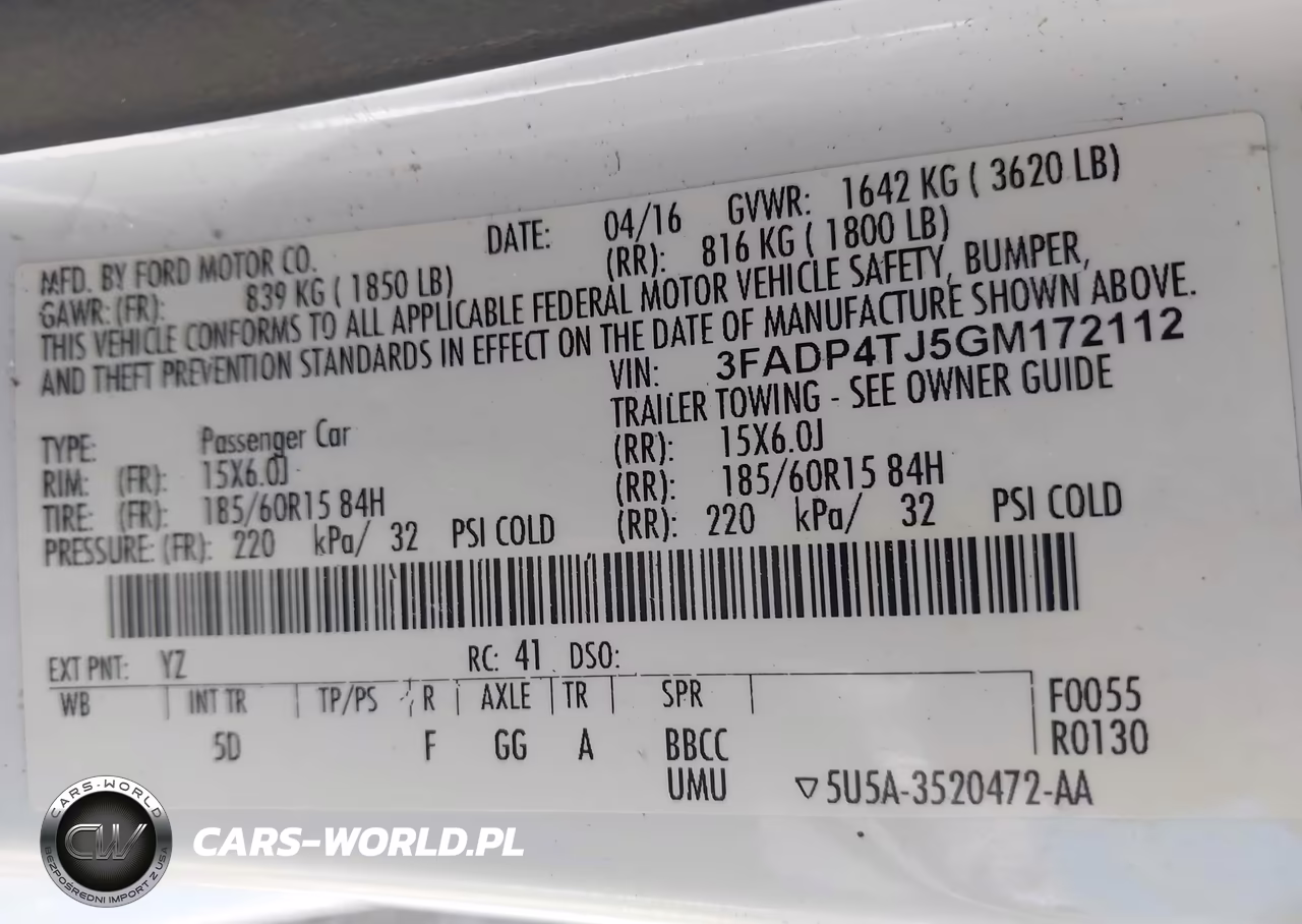 2016 Ford Fiesta S VIN:3FADP4TJ5GM172112 - 9