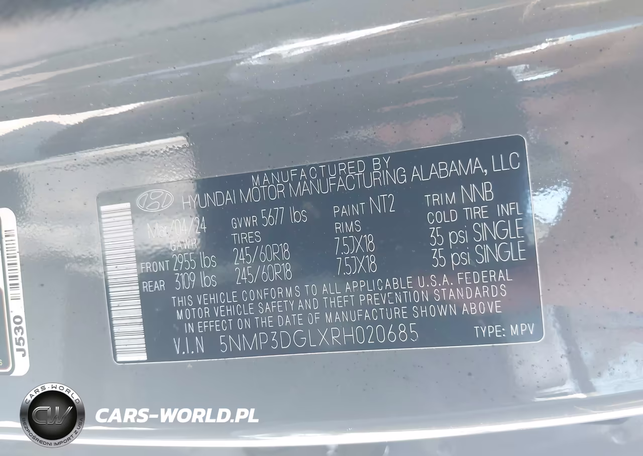 2024 Hyundai Santa Fe Xrt VIN:5NMP3DGLXRH020685 - 9
