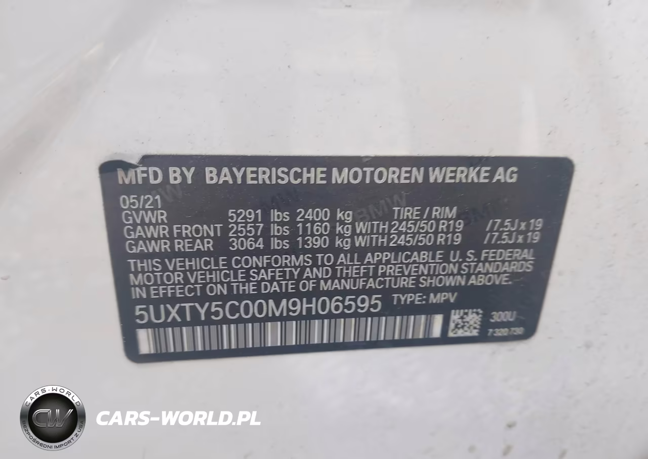 2021 BMW X3 xDrive30I VIN:5UXTY5C00M9H06595 - 9