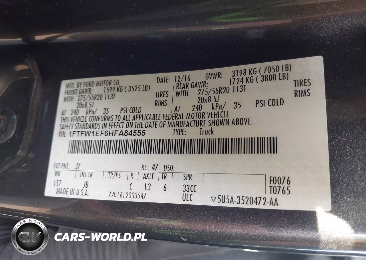 2017 Ford F-150 Xlt VIN:1FTFW1EF6HFA84555 - 9