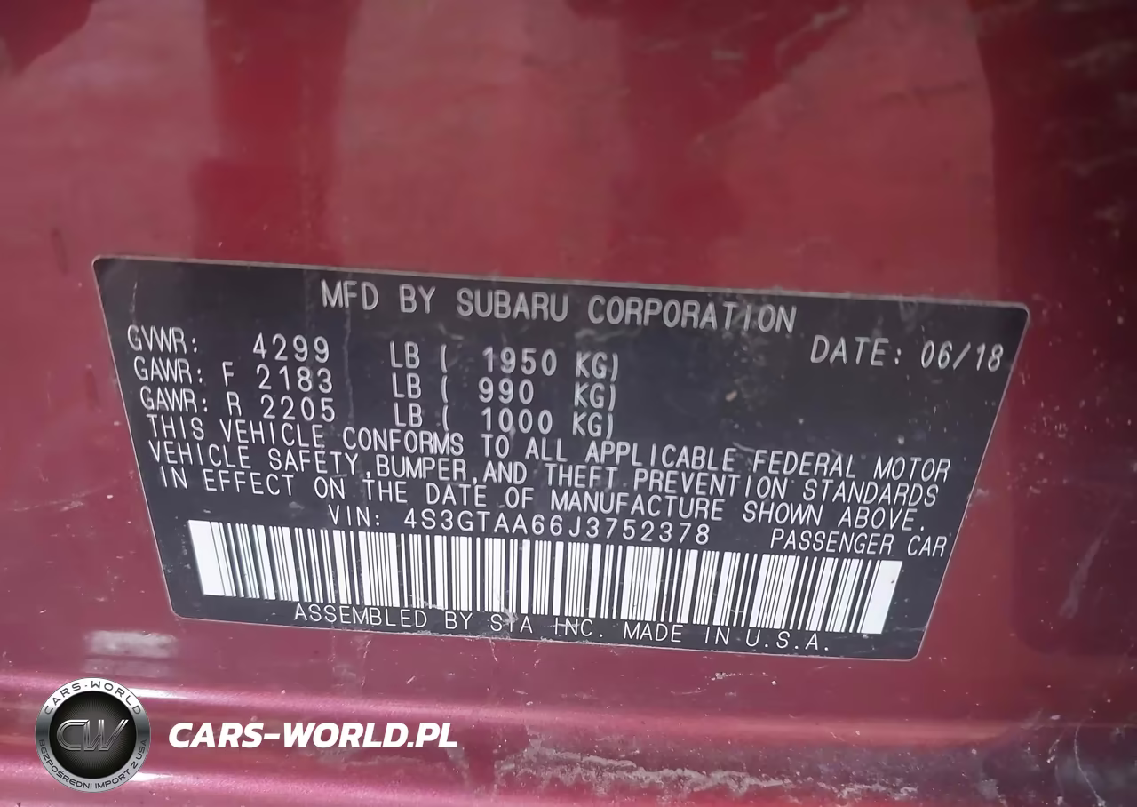 2018 Subaru Impreza 2.0I VIN:4S3GTAA66J3752378 - 9