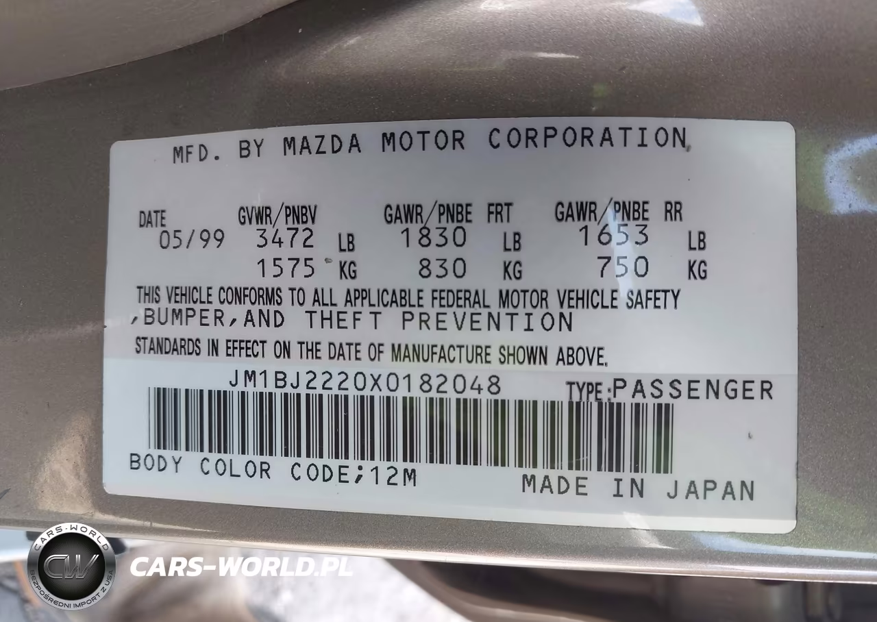 1999 Mazda Protege Dx-Lx VIN:JM1BJ2220X0182048 - 9