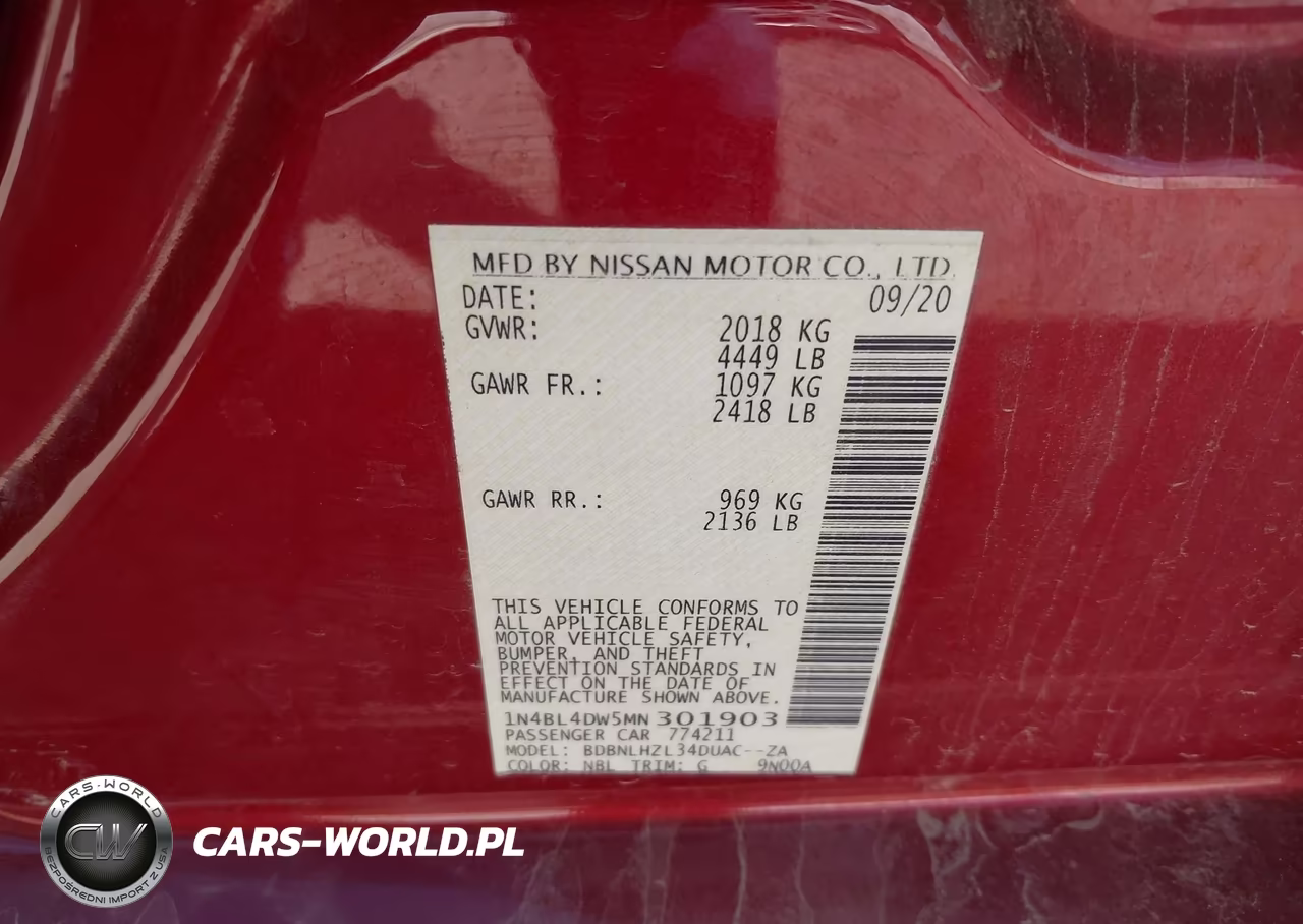2021 Nissan Altima Sv Intelligent Awd VIN:1N4BL4DW5MN301903 - 9