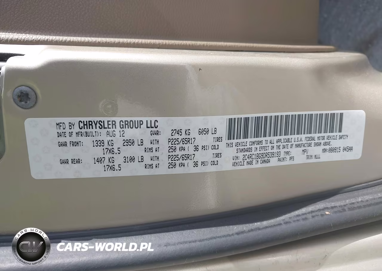 2013 Chrysler Town & Country Touring VIN:2C4RC1BG9DR539193 - 9
