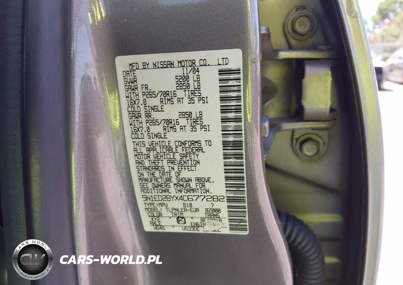 2004 Nissan Xterra Xe VIN:5N1ED28YX4C677282 - 9