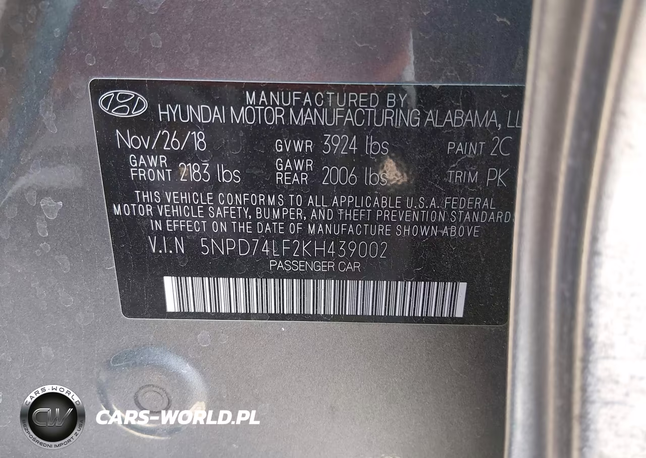 2019 Hyundai Elantra Se VIN:5NPD74LF2KH439002 - 9