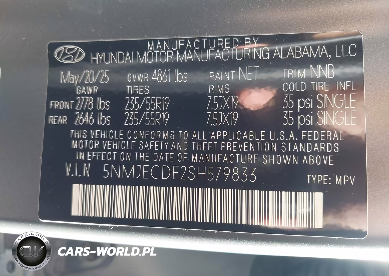 2025 Hyundai Tucson Limited VIN:5NMJECDE2SH579833 - 9
