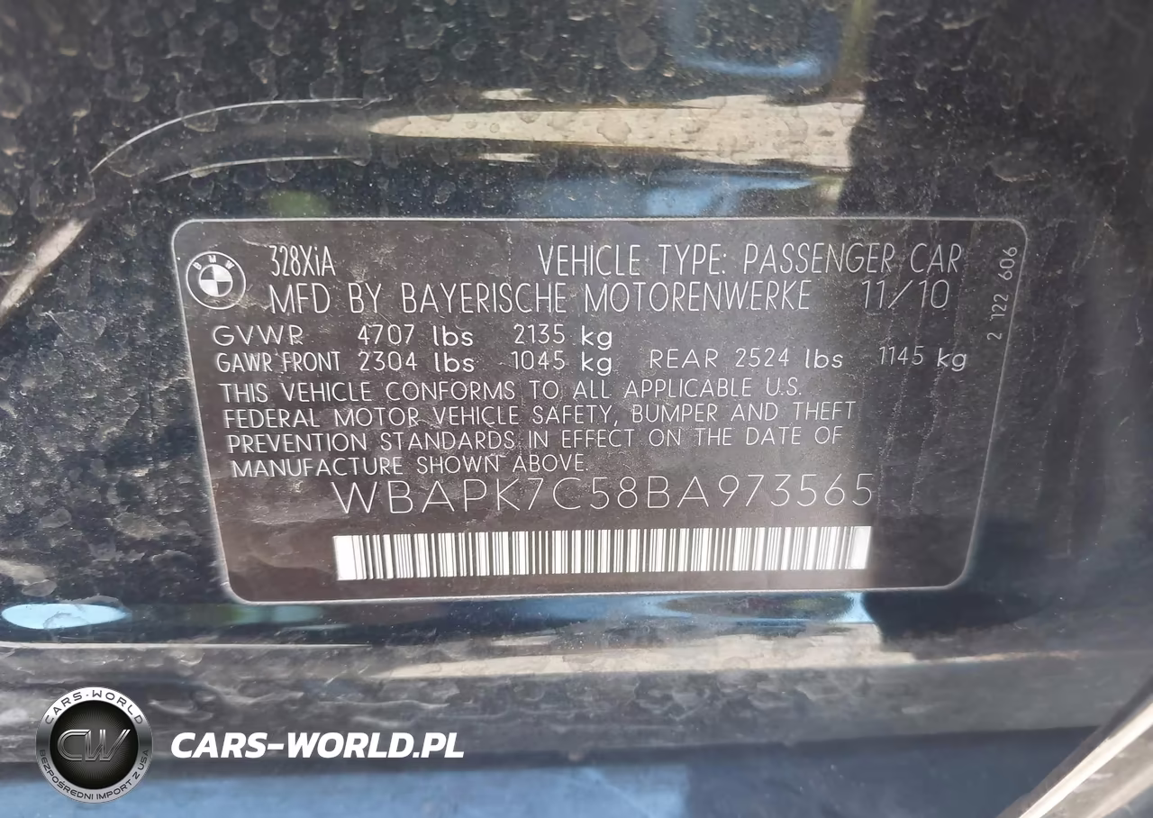 2011 BMW 328I xDrive VIN:WBAPK7C58BA973565 - 9