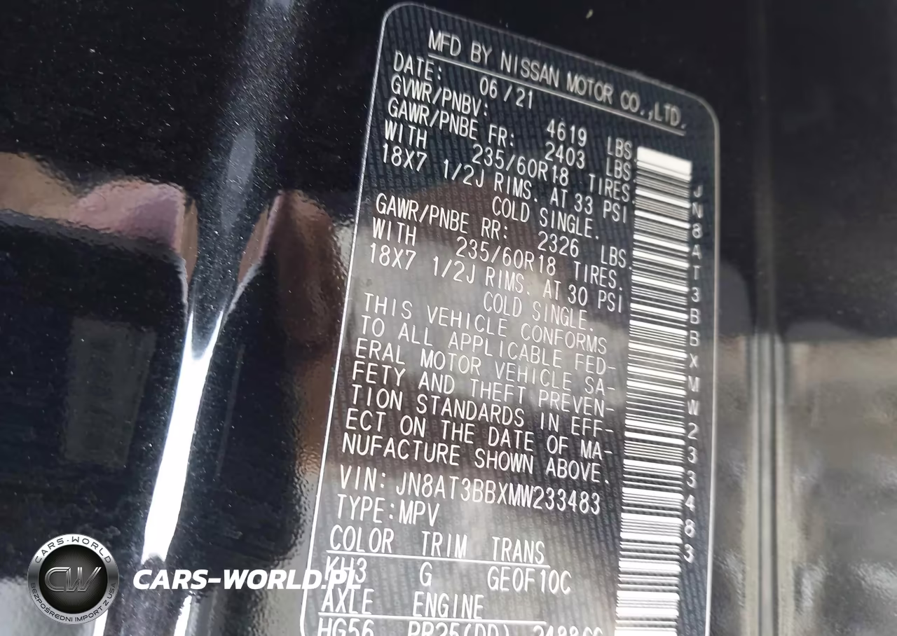 2021 Nissan Rogue Sv Intelligent Awd VIN:JN8AT3BBXMW233483 - 9