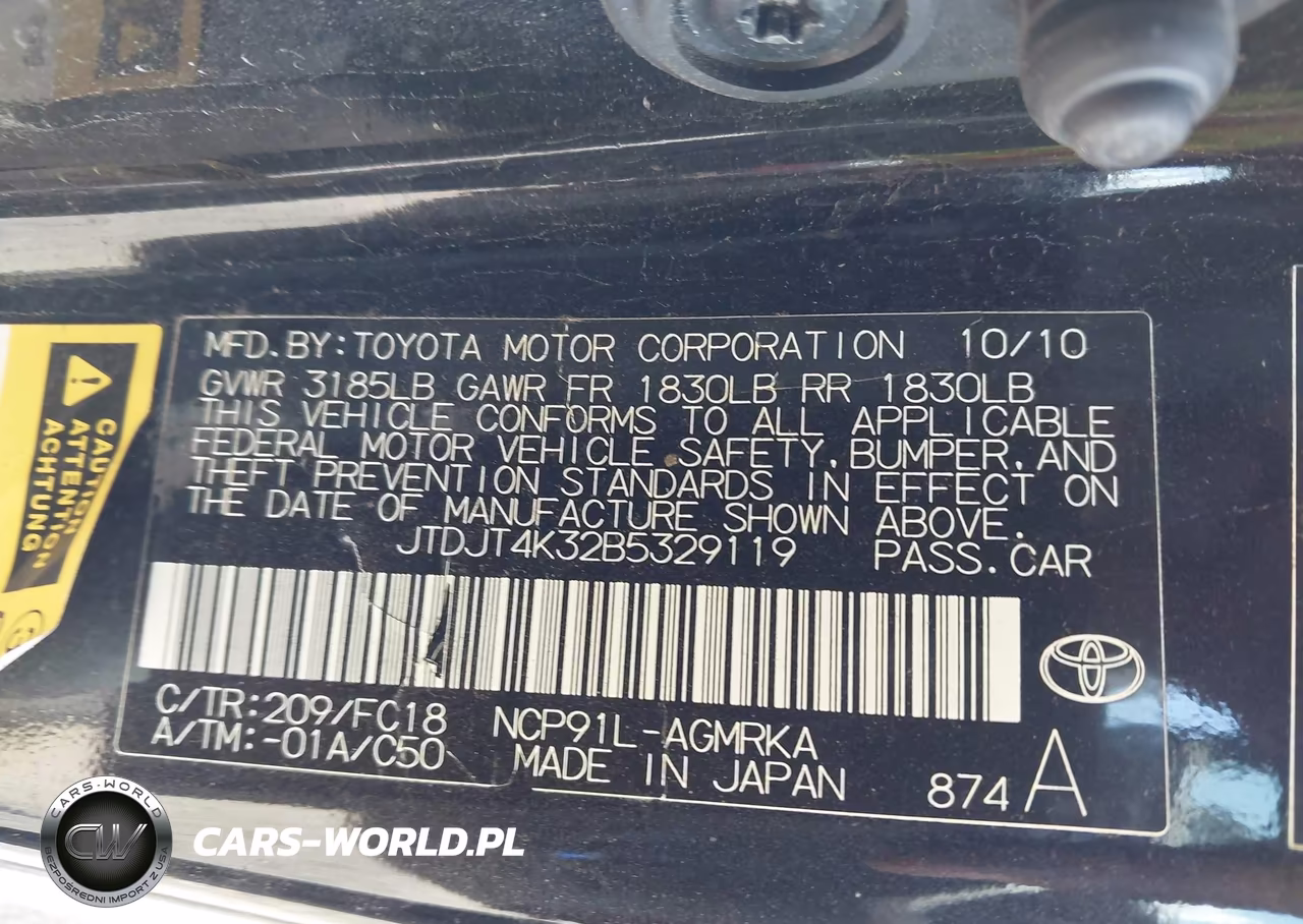 2011 Toyota Yaris VIN:JTDJT4K32B5329119 - 9