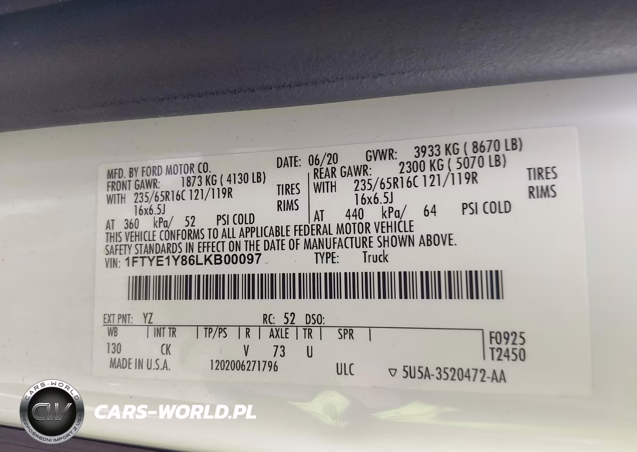 2020 Ford Transit-150 VIN:1FTYE1Y86LKB00097 - 9