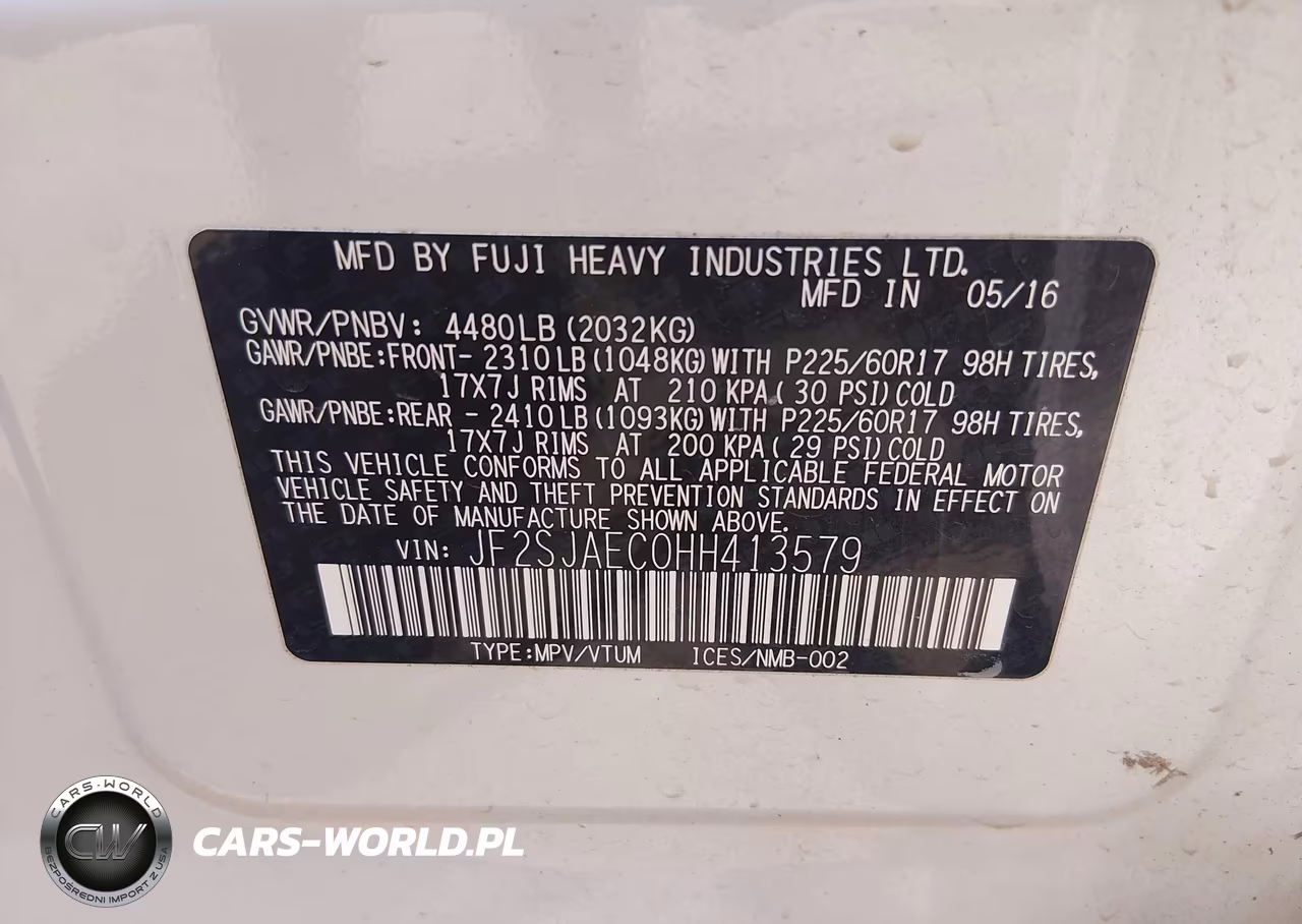2017 Subaru Forester 2.5I Premium VIN:JF2SJAEC0HH413579 - 9