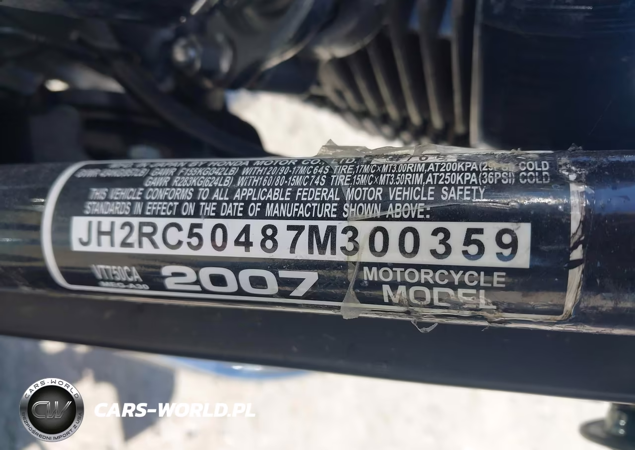 2007 Honda Vt750 VIN:JH2RC50487M300359 - 10