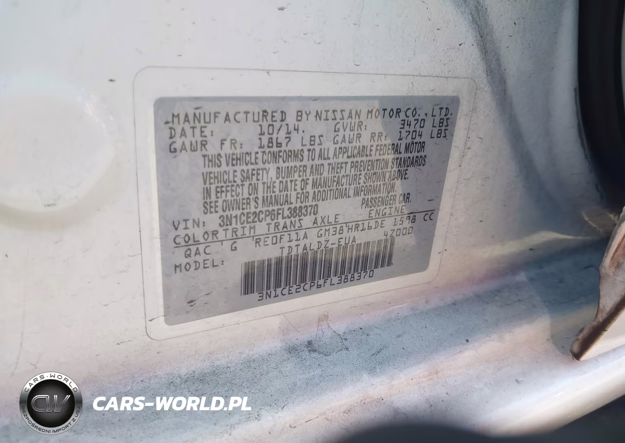 2015 Nissan Versa Note Sv VIN:3N1CE2CP6FL388370 - 9
